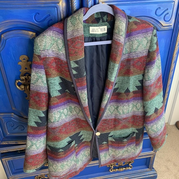 Julia Klein Jackets & Blazers - Vintage Julia Klein Southwest Aztec Jacket XL